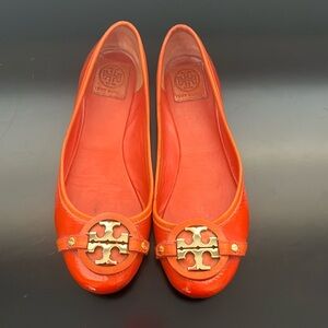 Tory Burch Orange Patent Flats